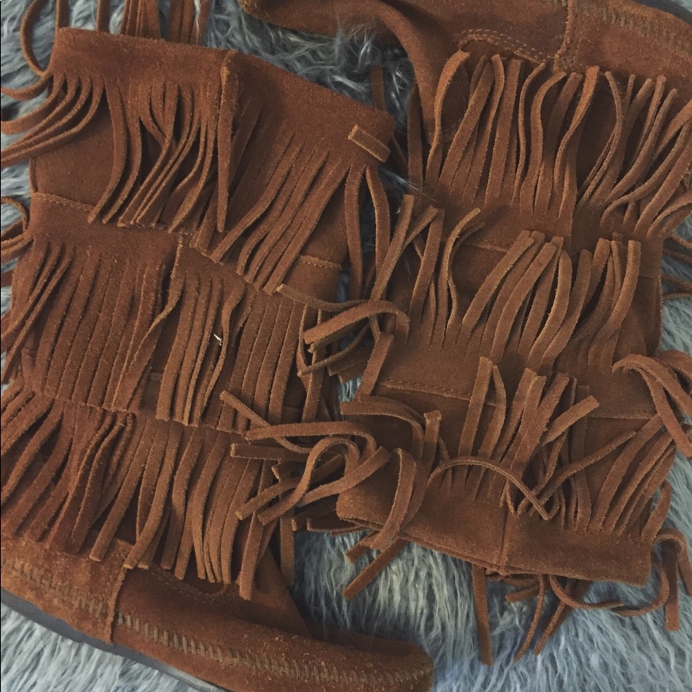 Minnetonka Moccasin 3-Layer Fringe Boot - image 1